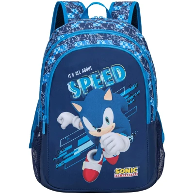 Afbeelding van Sonic the Hedgehog rugzak 44 cm 3 vakken Grote Laptop vak/ Tablet vak a4 map formaat High Quality