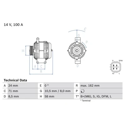 Afbeelding van Bosch Alternator/Dynamo 0 986 082 080
