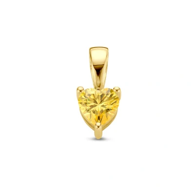 Afbeelding van Hanger Hart 14K Geelgoud met Synthetische Geboortesteen Persoonlijk en Elegant Sieraad