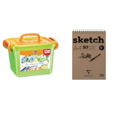 Afbeelding van BIC Kids My Colouring Basket Schilderkist Set, Incl. 60 Kleurpotloden en Viltstiften