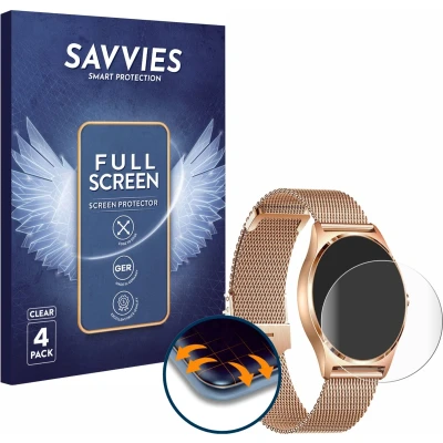Afbeelding van Savvies Screenprotector voor Xcoast X Watch Joli XC Pro Folie Beschermfolie transparant volledig dekking (4 Stuks)