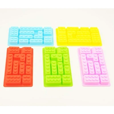 Afbeelding van Selecto Bake Bouwstenen siliconen ijsblokjesbakjes, chocoladevorm, snoepvorm voor cake cupcake decoraties van kinderfeest, antiaanbakblokken fondantmallen
