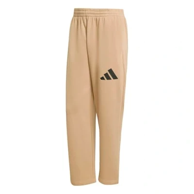 Afbeelding van adidas Heren ESSENTIALS WIDE LEG THREE BAR PANT, warm sandstone/black, L
