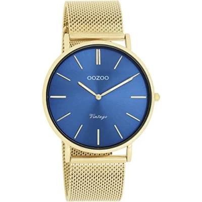 Afbeelding van OOZOO Vintage series goudkleurige horloge met metalen mesh armband C20290