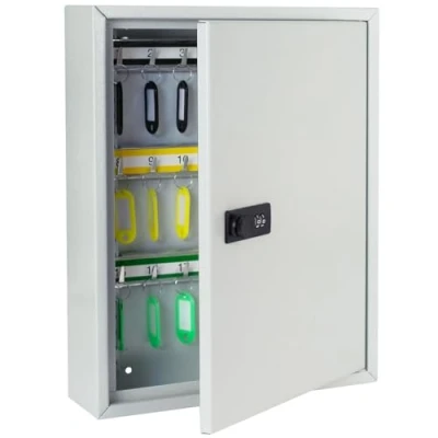 Afbeelding van HMF 13642 07 sleutelkast met cijfercode, grote 42 haken 35 x 27 8 cm lichtgrijs