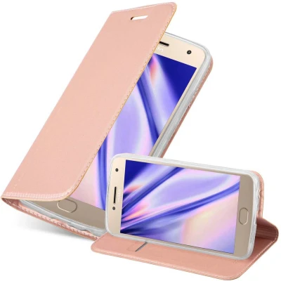 Afbeelding van Cadorabo Hoesje geschikt voor Motorola MOTO G5 PLUS in CLASSY ROSE GOUD Beschermhoes met magnetische sluiting, standfunctie en kaartvakje Book Case Cover Etui