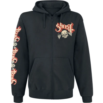 Afbeelding van Ghost Distressed Papa Skull Vest met capuchon zwart S