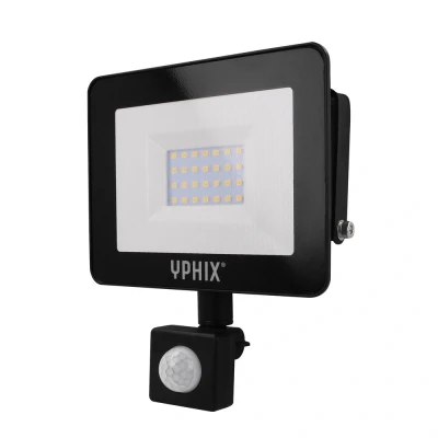 Afbeelding van Yphix Led Schijnwerper Met Bewegingsmelder Pro 30w 3000k Ip44 Buitenlamp Bewegingssensor LEDdirect.nl