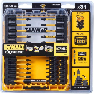 Afbeelding van DeWalt Accessoires 31 delige FLEXTORQ Schroefbitset In TOUGH CASE DT70738T QZ