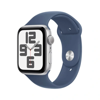 Afbeelding van Apple Watch SE 44mm Silver Aluminium Denim Sport Band M/L (160 210mm)