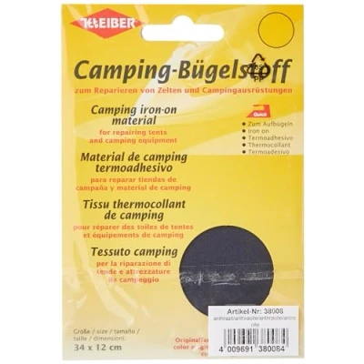 Afbeelding van Kleiber 100 procent katoenen canvas tent met luifel ijzer op reparatie patch, zwart