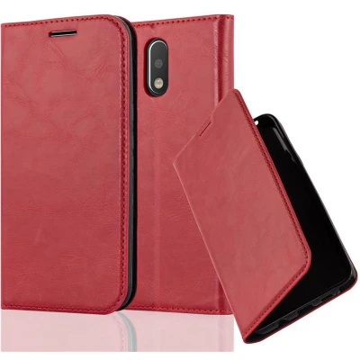 Afbeelding van Cadorabo Hoesje geschikt voor Motorola MOTO G4 / PLUS in APPEL ROOD Beschermhoes Case magnetische sluiting Cover