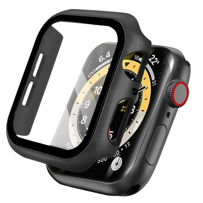 Afbeelding van Apple Watch 44 mm Hoes: iMoshion Full Cover Hardcase Zwart Kunststof Smart Covers