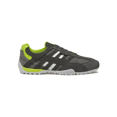 Afbeelding van Geox Sneakers laag, Heren, Maat: 40, Graphite lime green Leer/ synthetisch
