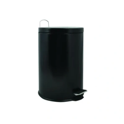 Afbeelding van MSV Prullenbak/pedaalemmer metaal zwart 20 liter 29 x 45 cm Medium size Pedaalemmers