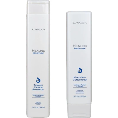 Afbeelding van Lanza Healing Moisture Tamanu Cream Shampoo 300ml + Kukui Nut Conditioner 250ml bundel/set/pakket