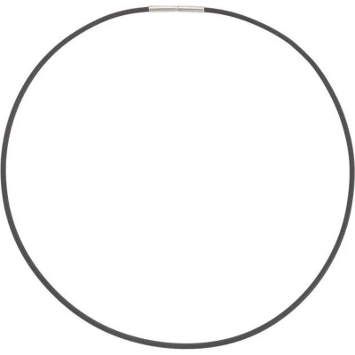 Afbeelding van Boccia 0801 01 Ketting rubber titanium zwart zilverkleurig 2 mm