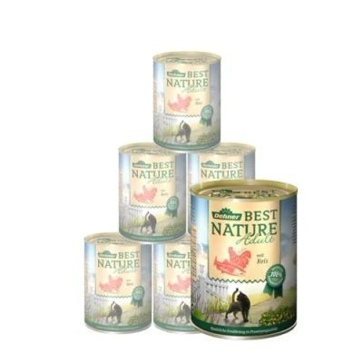 Afbeelding van Dehner Best Nature kattenvoer voor volwassenen, zalm en kip, 6 x 400 g (2.4 kg)