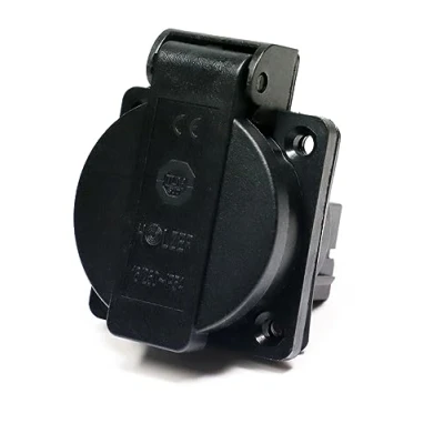 Afbeelding van 8 stuks/inbouwstopcontact, Schuko stopcontact, 16 A met IP54 / + flensafdichting (zwart)