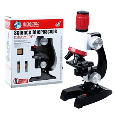 Afbeelding van PHOEWON microscoop voor kinderen onderwijs wetenschap speelgoed 100x 400x 1200x vergroting set met LED licht, wetenschappelijke verkenning microscopen cadeau kinderen, vroeg