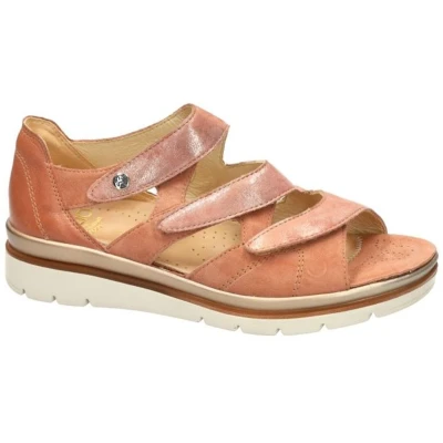 Afbeelding van Fidelio Hallux Dames roze goud metallic sandalen maat 39