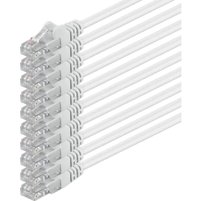 Afbeelding van 1aTTack, CAT6, UTP netwerkkabel met 2 x RJ45 stekkerset (5 stuks) 0,5m wit 10 stuks