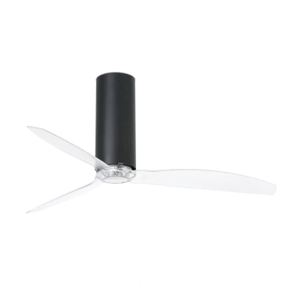Afbeelding van Faro Lighting Tube Medium plafondventilator mat zwart, helder optionele LED lamp wordt apart verkocht
