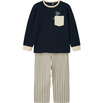 Afbeelding van Name it Pyjama navy/streep dino NMMRADE Maat 110