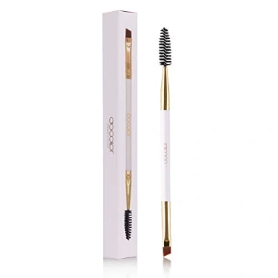 Afbeelding van Docolor Wenkbrauwborstel, duo wenkbrauwkwast, schuin, multifunctionele make up, wimperborstel, wit