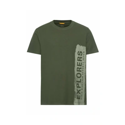 Afbeelding van camel active AUS Nachhaltigem Organic Tshirt print, Heren, Maat: Medium, Leaf green