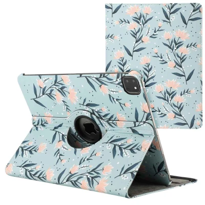 Afbeelding van iPad Pro 13 (2024) M4 Hoes: iMoshion 360 Draaibare Design Bookcase 2.0 Flowers Kunstleder Tablet Hoezen