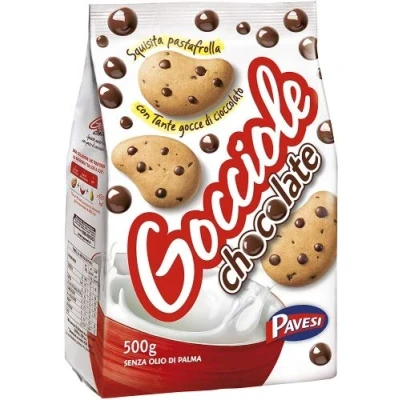 Afbeelding van Testpakket Pavesi Gocciole Chocolate (3 x 500 g) Coconut 320 Extra Dark 400 koekjes met chocoladedruppels, 9 stuks