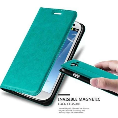 Afbeelding van Cadorabo Hoesje geschikt voor Samsung Galaxy S3 / NEO in BENZINE TURKOOIS Beschermhoes Case magnetische sluiting