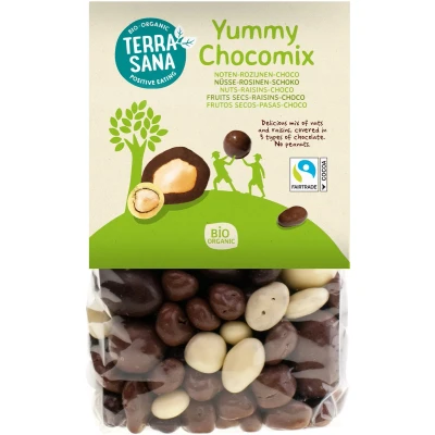 Afbeelding van Terrasana Yummy Chocomix Noten Rozijnen Choco Bio, 200 gram
