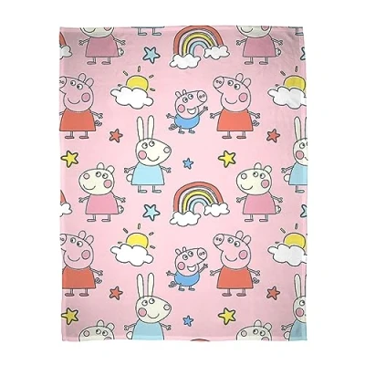 Afbeelding van Character World Officiële Peppa Pig gelicentieerde fleecedeken Superzacht, warm speels roze ontwerp Perfect voor thuis, slaapkamer, logeerpartijtjes en kamperen 100 x 150 cm