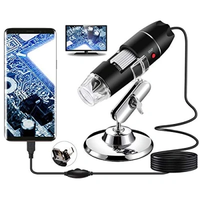 Afbeelding van USB digitale microscoop, Bysameyee handheld 40X 1000X vergroting endoscoop, 8 LED mini videocamera voor Windows 7/8/10 Mac Linux Android (met OTG)