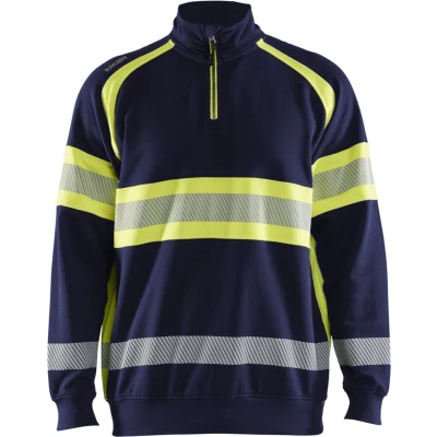 Afbeelding van Blaklader 3553 1158 High Vis Sweater Marine/High Geel XXL