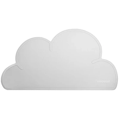 Afbeelding van Kindsgut placemat wolk, placemat, onderlegger in een kindvriendelijk ontwerp en subtiele kleuren, BPA vrij, lichtgrijs