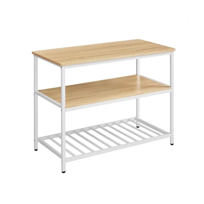 Afbeelding van Keukenplankrek met 3 niveaus Opbergorganisator Stalen frame Groot aanrecht 60 cm x 120 90
