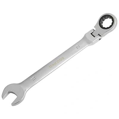 Afbeelding van DAKCOS Flexibele Hoofd Ratchet Combinatie Sleutel 15mm Chroom Vanadium Staal