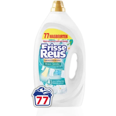 Afbeelding van 2+2 gratis: Witte Reus Wasmiddel Frisse Gel Lotus 77 Wasbeurten 3,465 liter