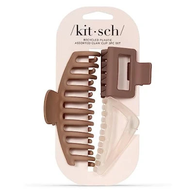 Afbeelding van Kitsch grote geassorteerde haarclips voor vrouwen en tienermeisjes Medium open vorm dik haar Kleine haarclip &amp; klauw clip Haarstylingaccessoires, 3 stuks