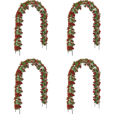 Afbeelding van Infinity Goods Set van 4 Rozenbogen Tuinbogen Rankhulp Bloemenbogen Voor klimplanten Metaal 240 x 140 38 cm per stuk Zwart