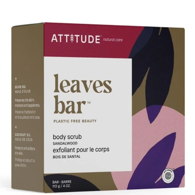 Afbeelding van Attitude Leaves Bar Plasticvrije Body Scrub Sandalwood 113gr