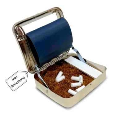 Afbeelding van EKNA Sigaretrolbox, tabak, draaimachine, rolbox sigaretten draaien, sigaretroller, sigarettendraaier en scooter, 70 mm voor het opbergen van filter papier (1 x rolbox)