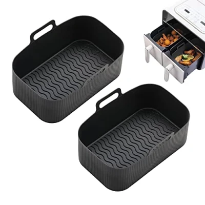 Afbeelding van 2 stuks luchtfriteuse siliconen potten, silicagel luchtbraadpan voering, herbruikbare voor oven, magnetron, thuis, keuken, accessoires buitenpannen