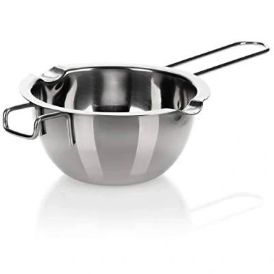 Afbeelding van com four® waterbad smeltkroes smeltkom met 2 tuiten duurzame roestvrij staal vaatwasmachinebestendig (01 stuk 400ml)