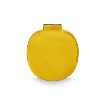 Afbeelding van Vaas Pip Studio Metal Yellow 23 cm