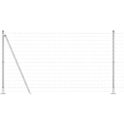 Afbeelding van vidaXL Euro Fence met 13 Flenspalen 1.2x25 m Gegalvaniseerd Staal