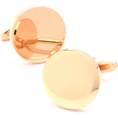 Afbeelding van Manchetknopen Rond Rose Goud Effen 20mm